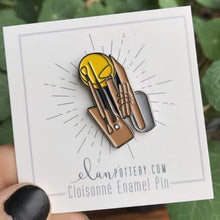 Load image into Gallery viewer, Cloisonné Enamel Pin - Pottery Tools
