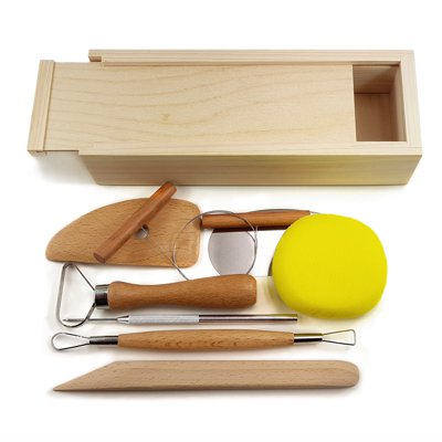 LOONIE POTTERY THROWING TOOL SET, BOXED